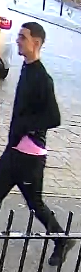 A man described as white, of slim build, approximately 5ft 11ins tall with a dark brown buzzcut hairstyle and goatee.