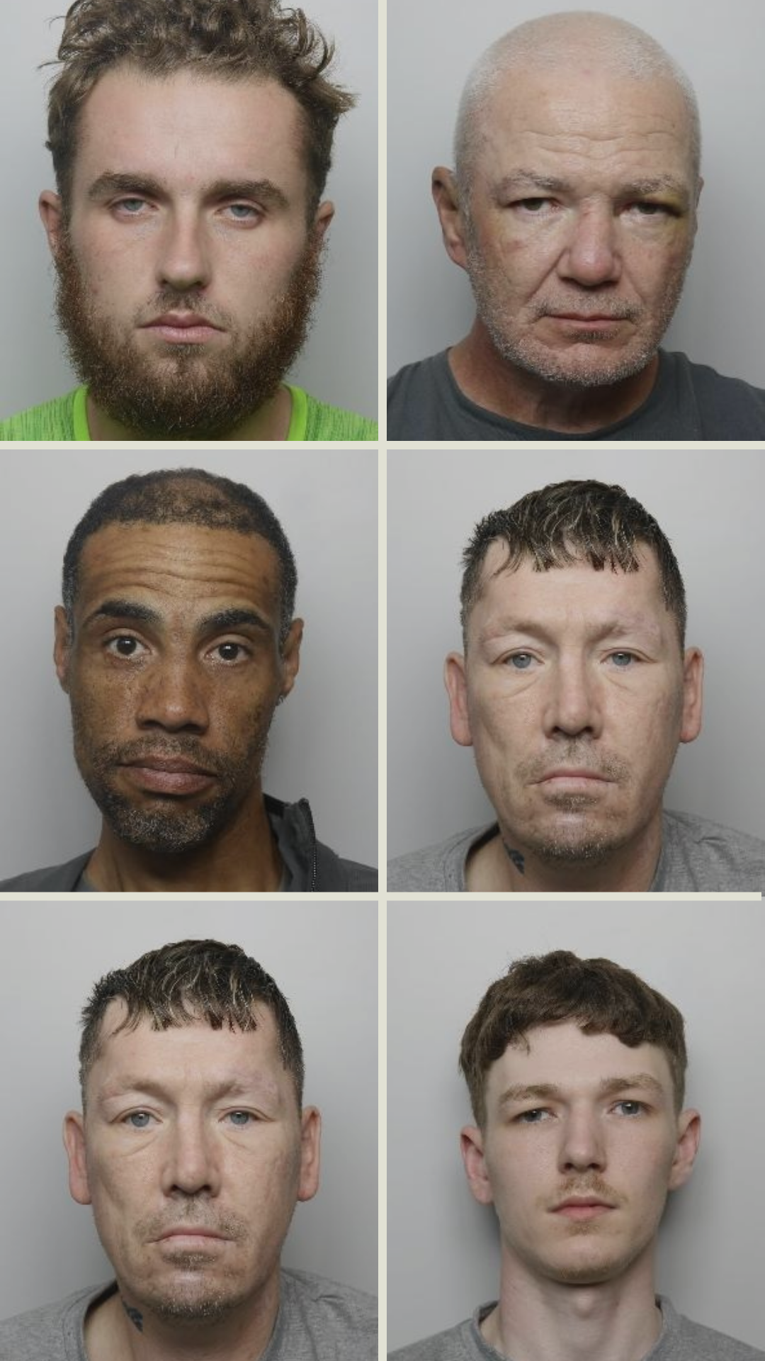 Custody pictures of four white men who have been convicted and sentenced as part of Operation Castle