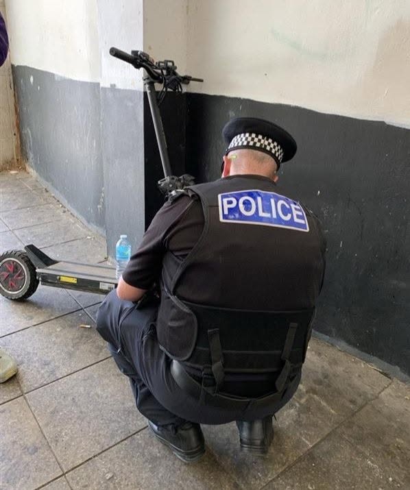 Police officer with e-bike