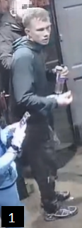 CCTV image of a man wearing a blue jacket