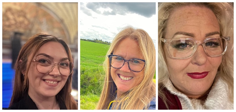 Joanna Hobbs is a white woman with shoulder length blonde hair and wearing glasses. She is smiling for a picture as she stands in front of a field